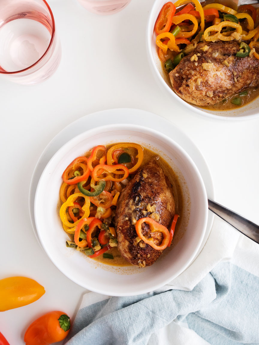 Coconut-Lime Chicken with Mini Peppers | thekitchenpaper.com