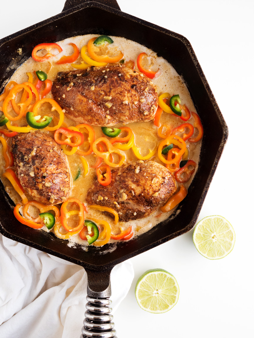 Coconut-Lime Chicken with Mini Peppers | thekitchenpaper.com