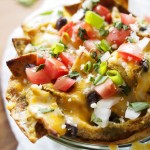 Green Chile Pineapple Black Bean Chilaquiles for One | thekitchenpaper.com