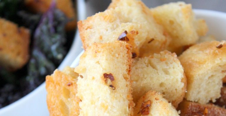 Spicy Garlic Croutons