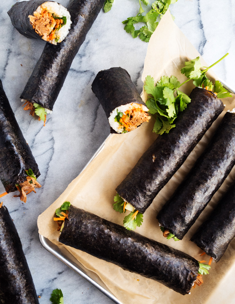 Korean Pulled Pork Nori Rolls | The Kitchen Paper