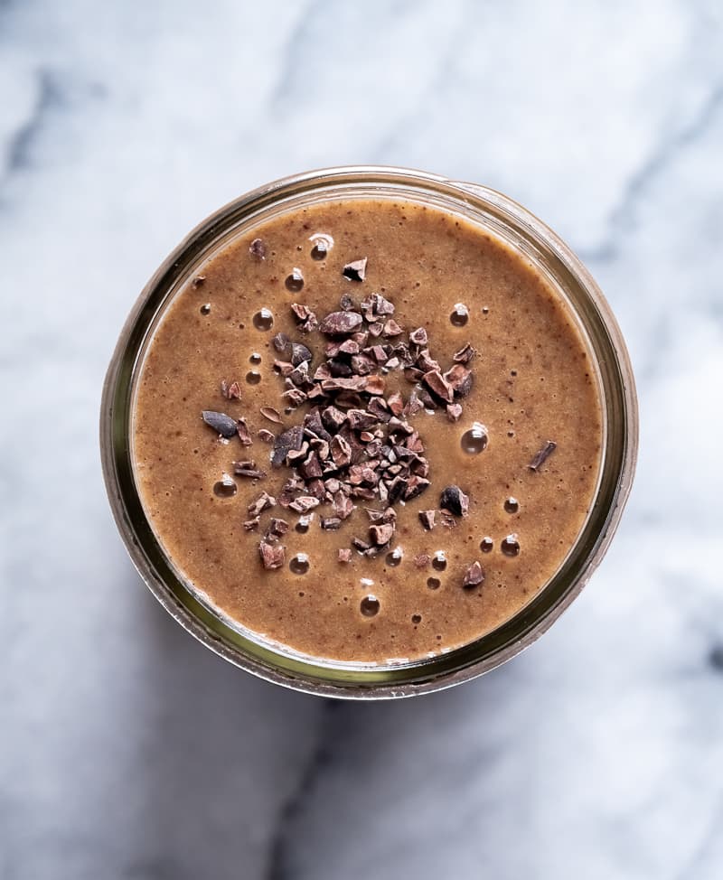 Mocha Maca Oat Milk Smoothie | The Kitchen Paper