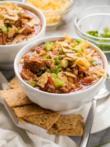 Slow Cooker Chipotle Pork Chili | The Kitchen Paper